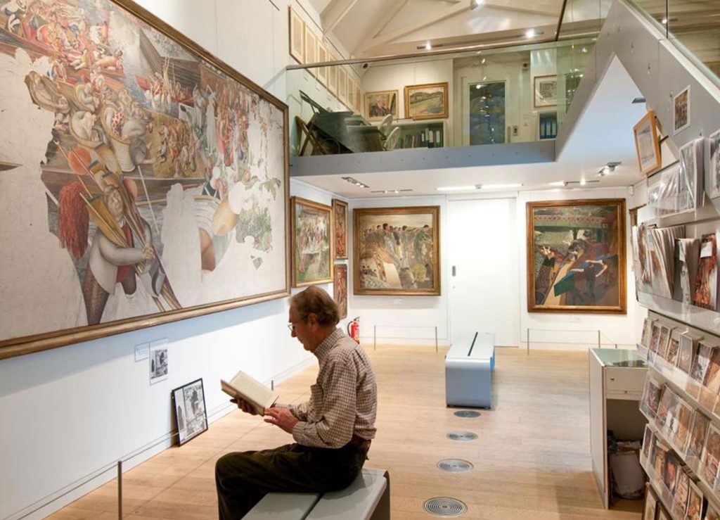 visitor sitting in gallery